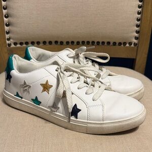 Portland by Portland Boot Co. Women’s White Sneakers with Star Applicays, Sz 11
